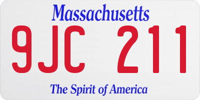 MA license plate 9JC211