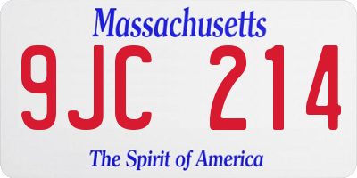MA license plate 9JC214