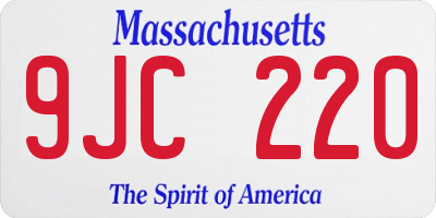 MA license plate 9JC220