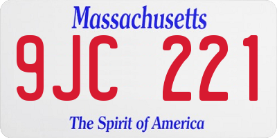 MA license plate 9JC221