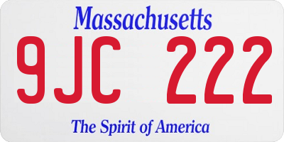 MA license plate 9JC222