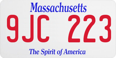 MA license plate 9JC223