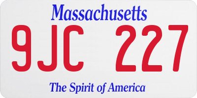 MA license plate 9JC227