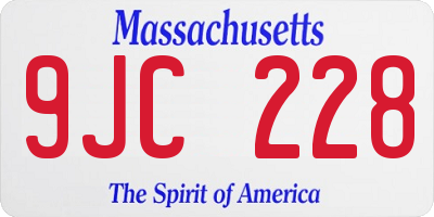 MA license plate 9JC228