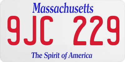 MA license plate 9JC229