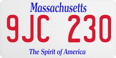 MA license plate 9JC230