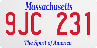 MA license plate 9JC231
