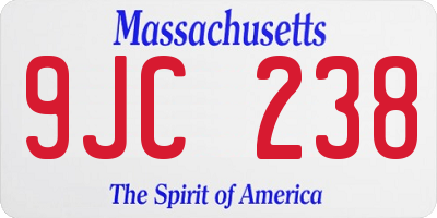 MA license plate 9JC238