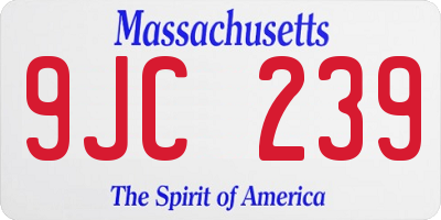 MA license plate 9JC239