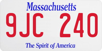 MA license plate 9JC240