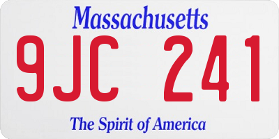 MA license plate 9JC241