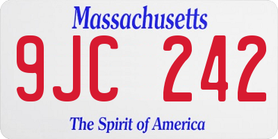 MA license plate 9JC242