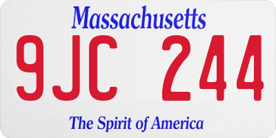 MA license plate 9JC244