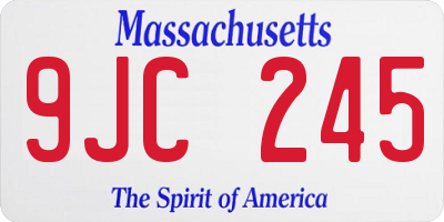 MA license plate 9JC245