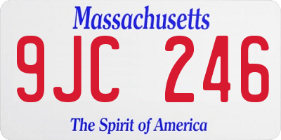 MA license plate 9JC246