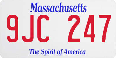 MA license plate 9JC247