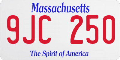 MA license plate 9JC250