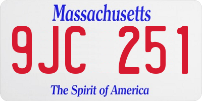 MA license plate 9JC251