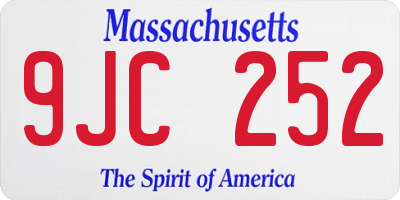 MA license plate 9JC252