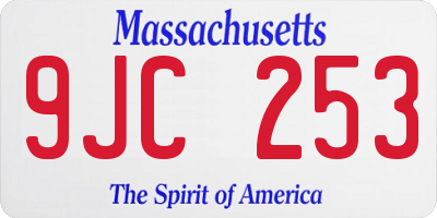 MA license plate 9JC253