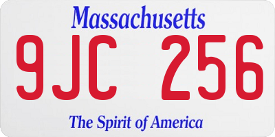 MA license plate 9JC256