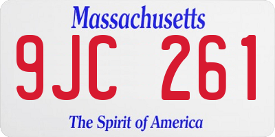 MA license plate 9JC261