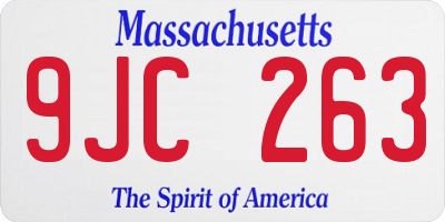 MA license plate 9JC263