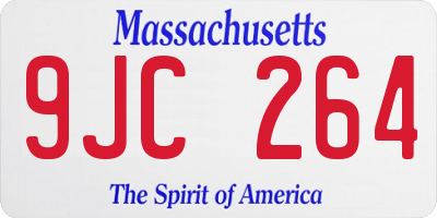 MA license plate 9JC264