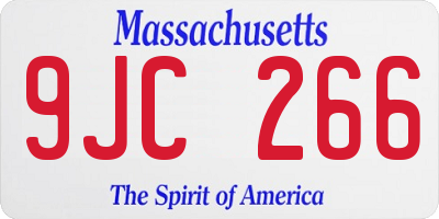 MA license plate 9JC266