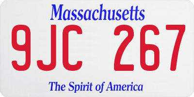 MA license plate 9JC267