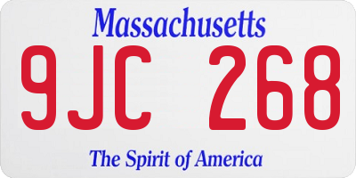 MA license plate 9JC268