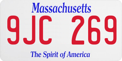 MA license plate 9JC269