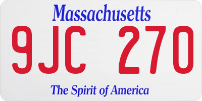 MA license plate 9JC270