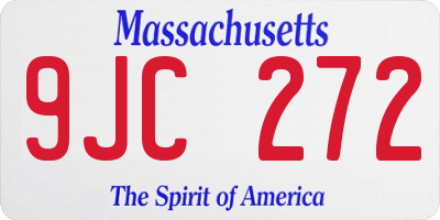 MA license plate 9JC272