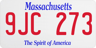 MA license plate 9JC273