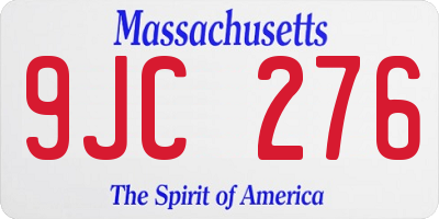 MA license plate 9JC276