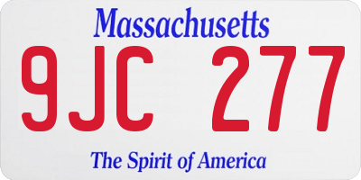MA license plate 9JC277