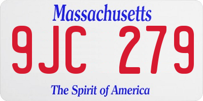 MA license plate 9JC279