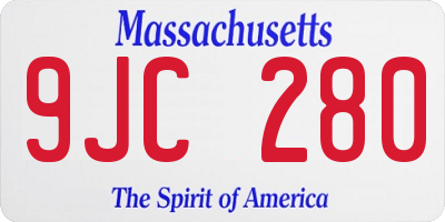 MA license plate 9JC280