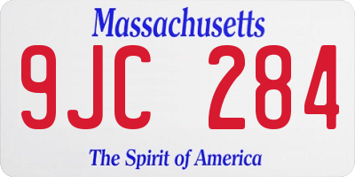 MA license plate 9JC284