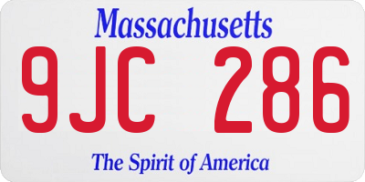 MA license plate 9JC286