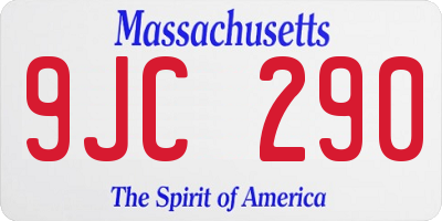 MA license plate 9JC290