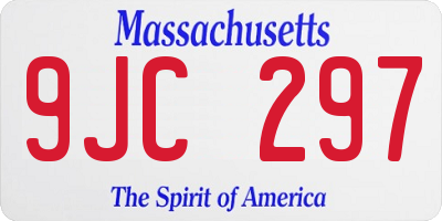 MA license plate 9JC297
