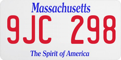 MA license plate 9JC298