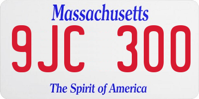 MA license plate 9JC300