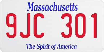 MA license plate 9JC301