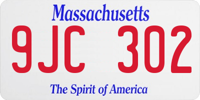 MA license plate 9JC302