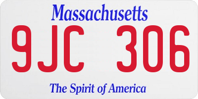 MA license plate 9JC306