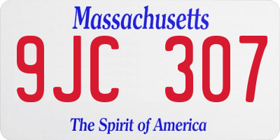 MA license plate 9JC307