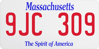 MA license plate 9JC309